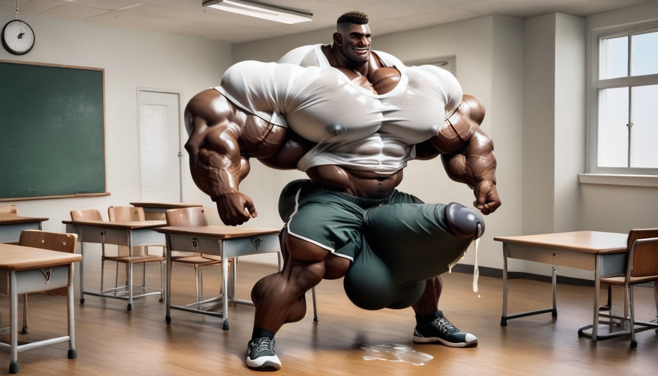 Gigantic Bodybuilder, African, Muscle Growth AI Gay Porn