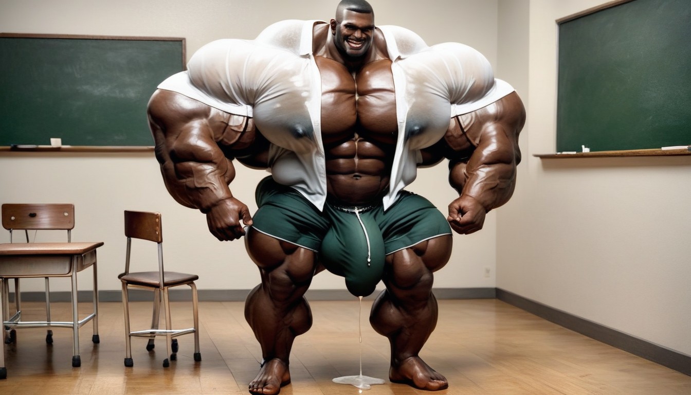Full Body Shot, Precum Oozing All The Way Down, Hyper Muscle AI Gay Porn