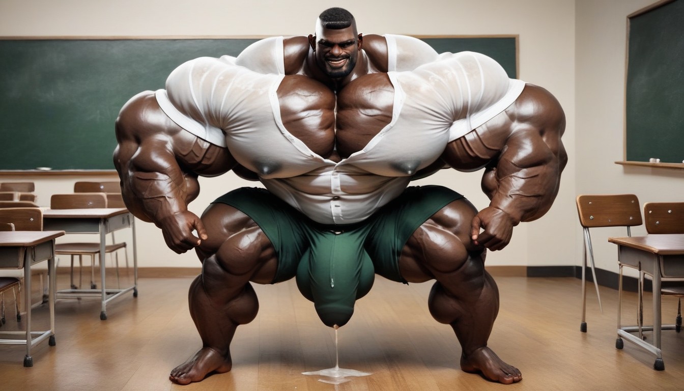 Massive Overdeveloped Muscles, Muscular Legs, Buzzcut AI Gay Porn
