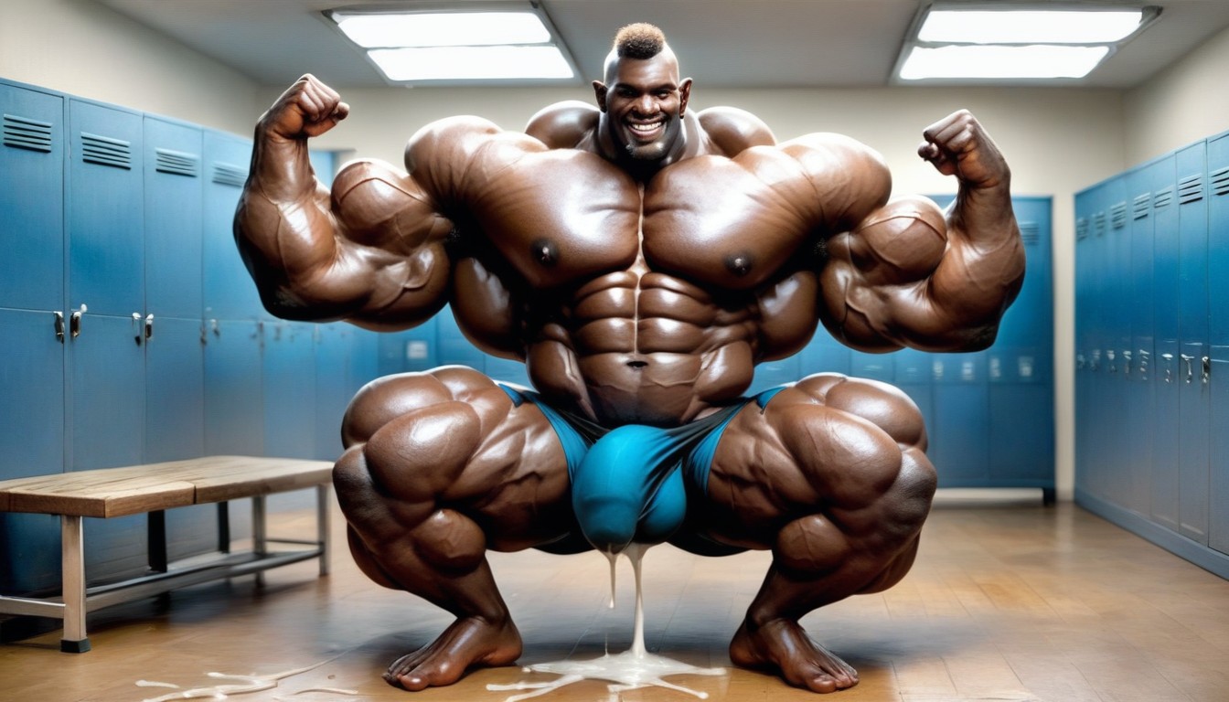 1 Person, African, Extremely Huge Chest AI Gay Porn