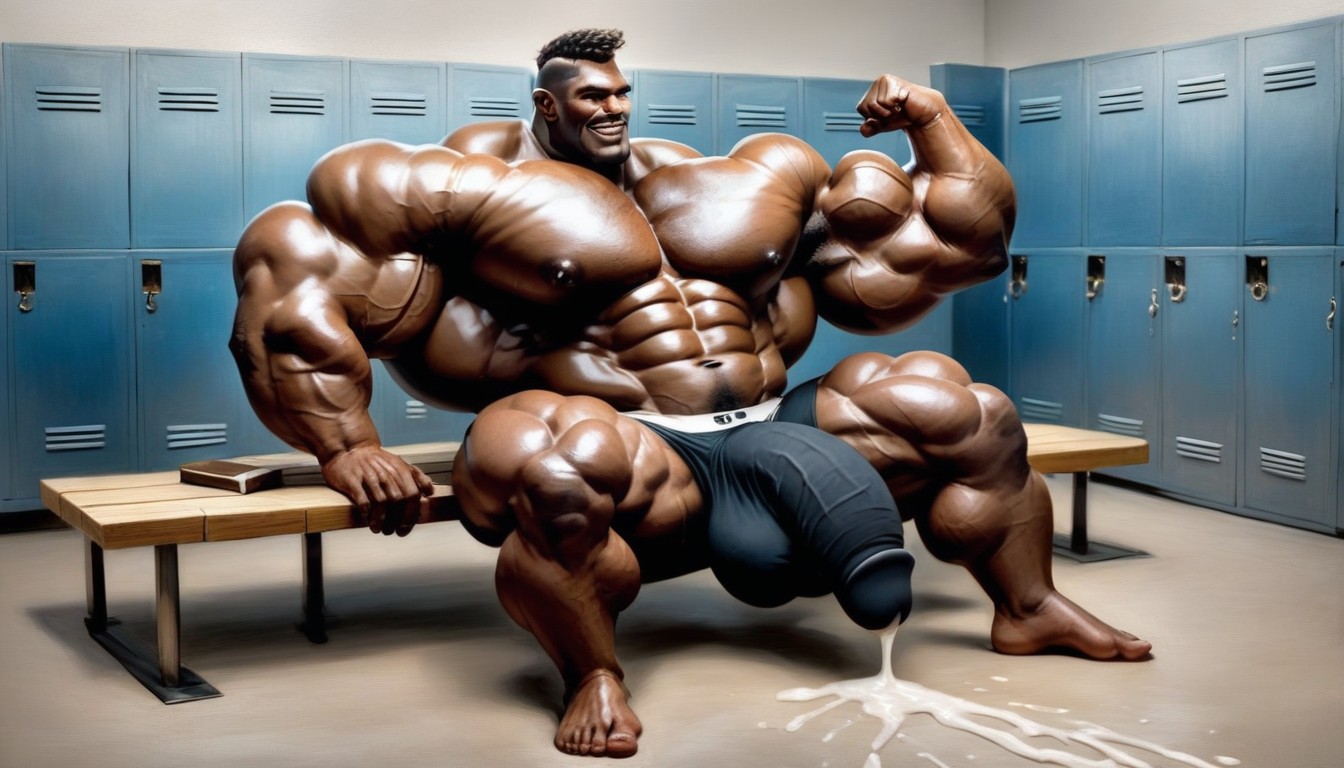Smiling Arrogantly, Cumshot, Hyper Bodybuilder AI Gay Porn