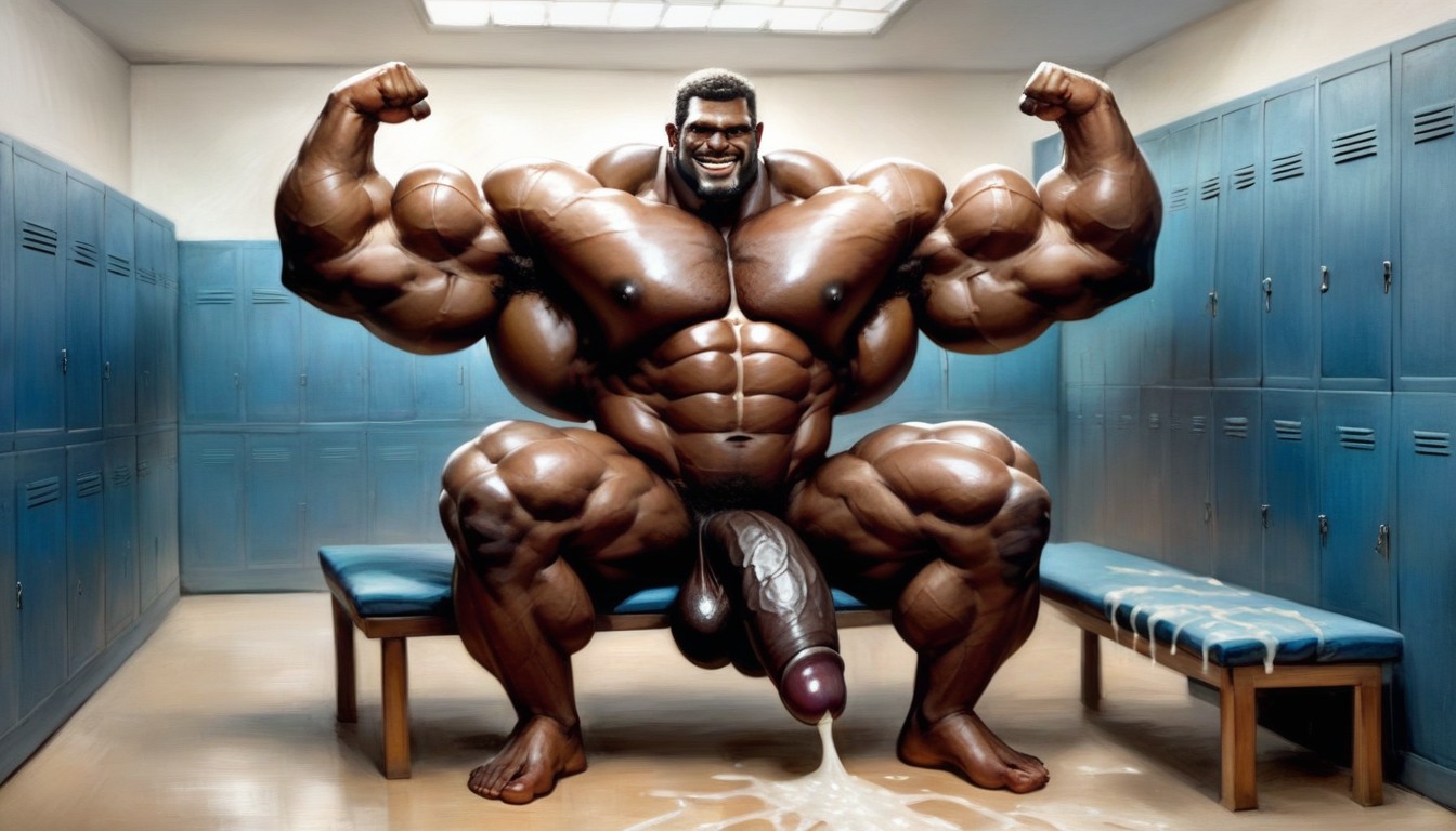 Full Body, Unrealistic Gigantic Muscle Size, Massive Pecs AI Gay Porn