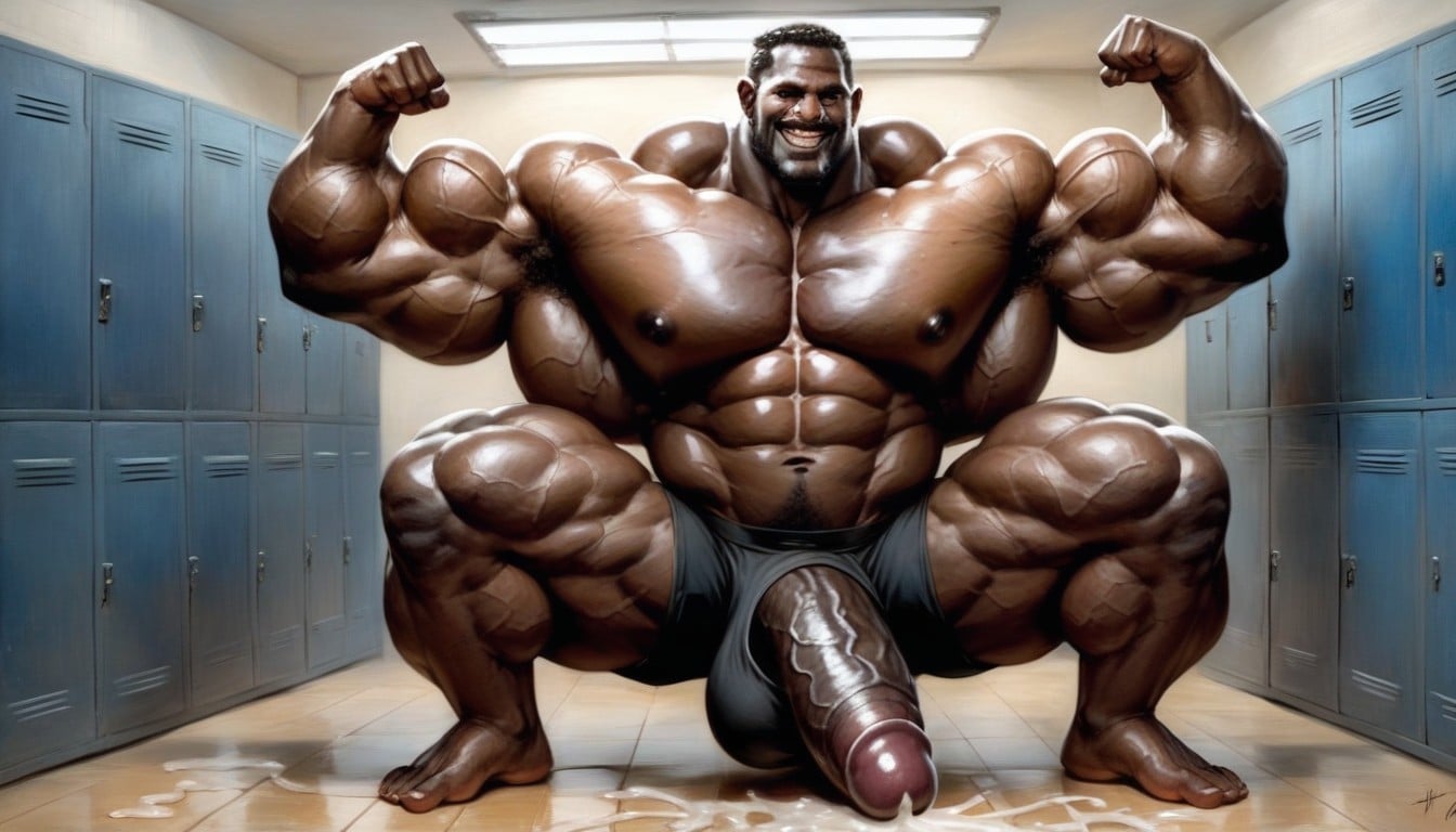 Gigantic Cock, Hyper Bodybuilder, Clean Shaven AI Gay Porn
