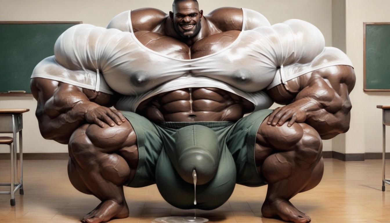 Unreal Monstrous Sized Muscles, African, Shorts Is Wet AI Gay Porn