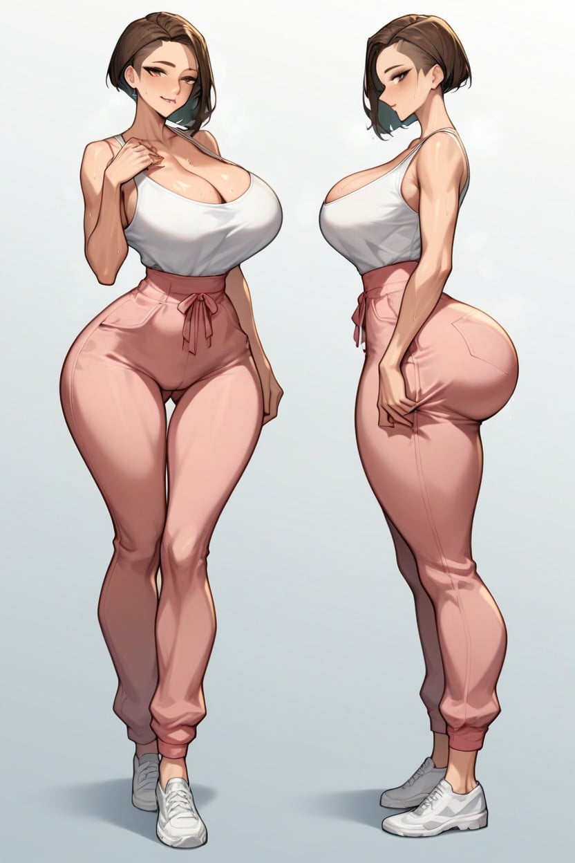 Bobcut Hair, Cleavage, 18+ AI Porn