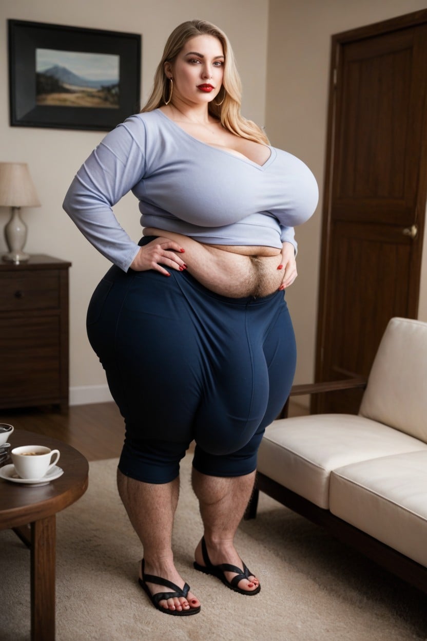 Purple Long Sleeve Shirt, Plump Lips Red Lipstick, Cheveux Blond Porno IA transsexuelle