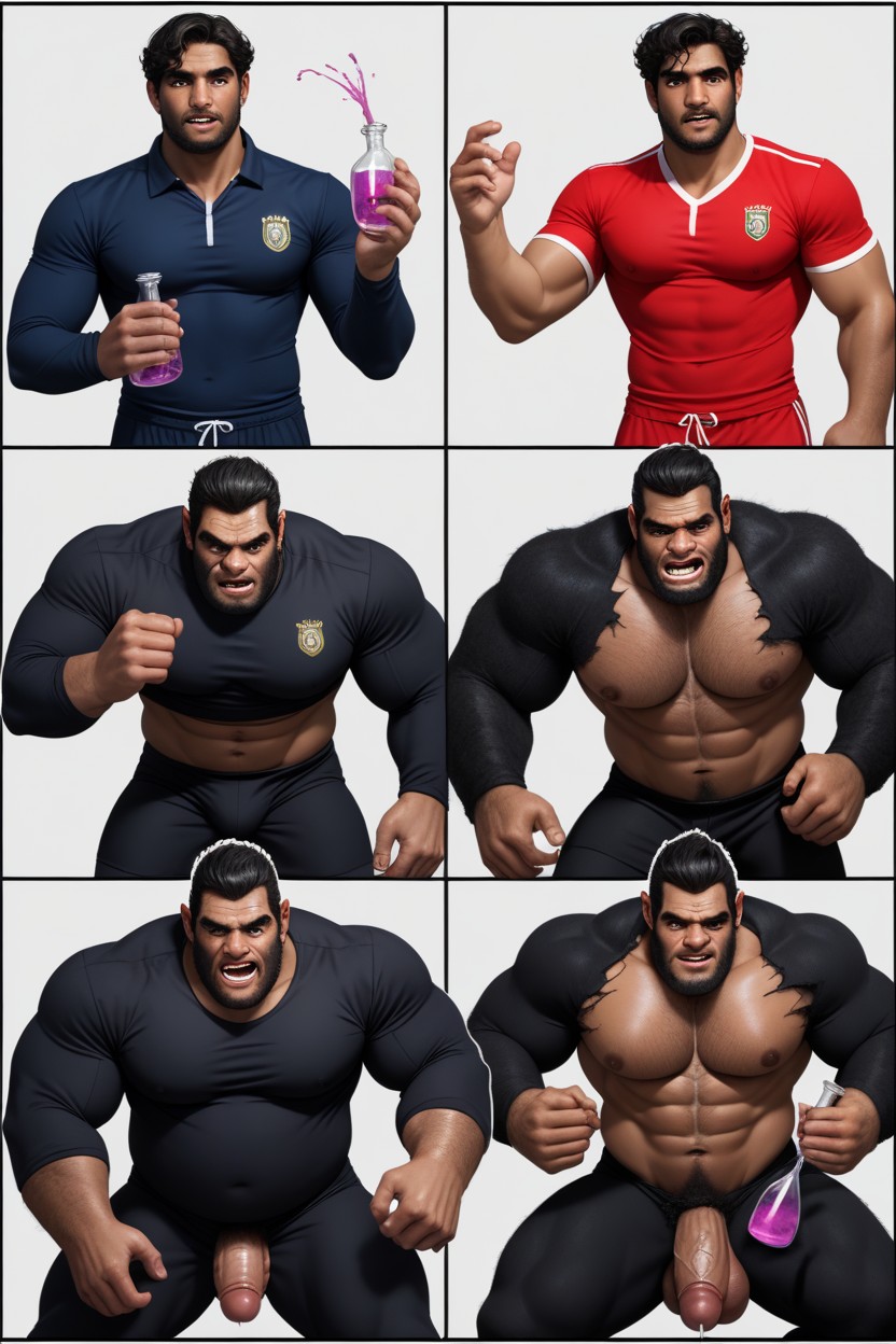 Becomes Hairy, Turns Into A Gorilla, Black Hair AI Gay Porn