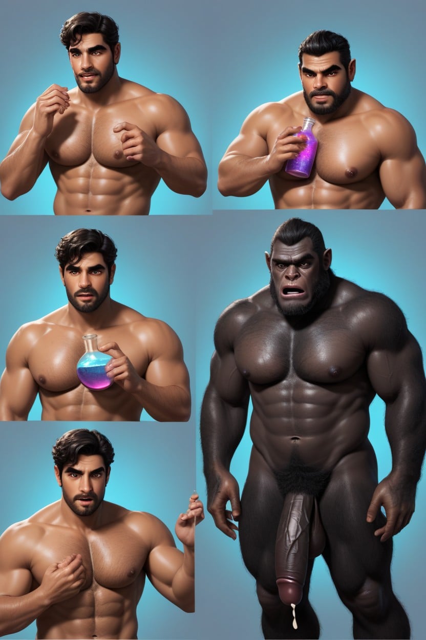 Large, Medium Length, Genital Growth AI Gay Porn