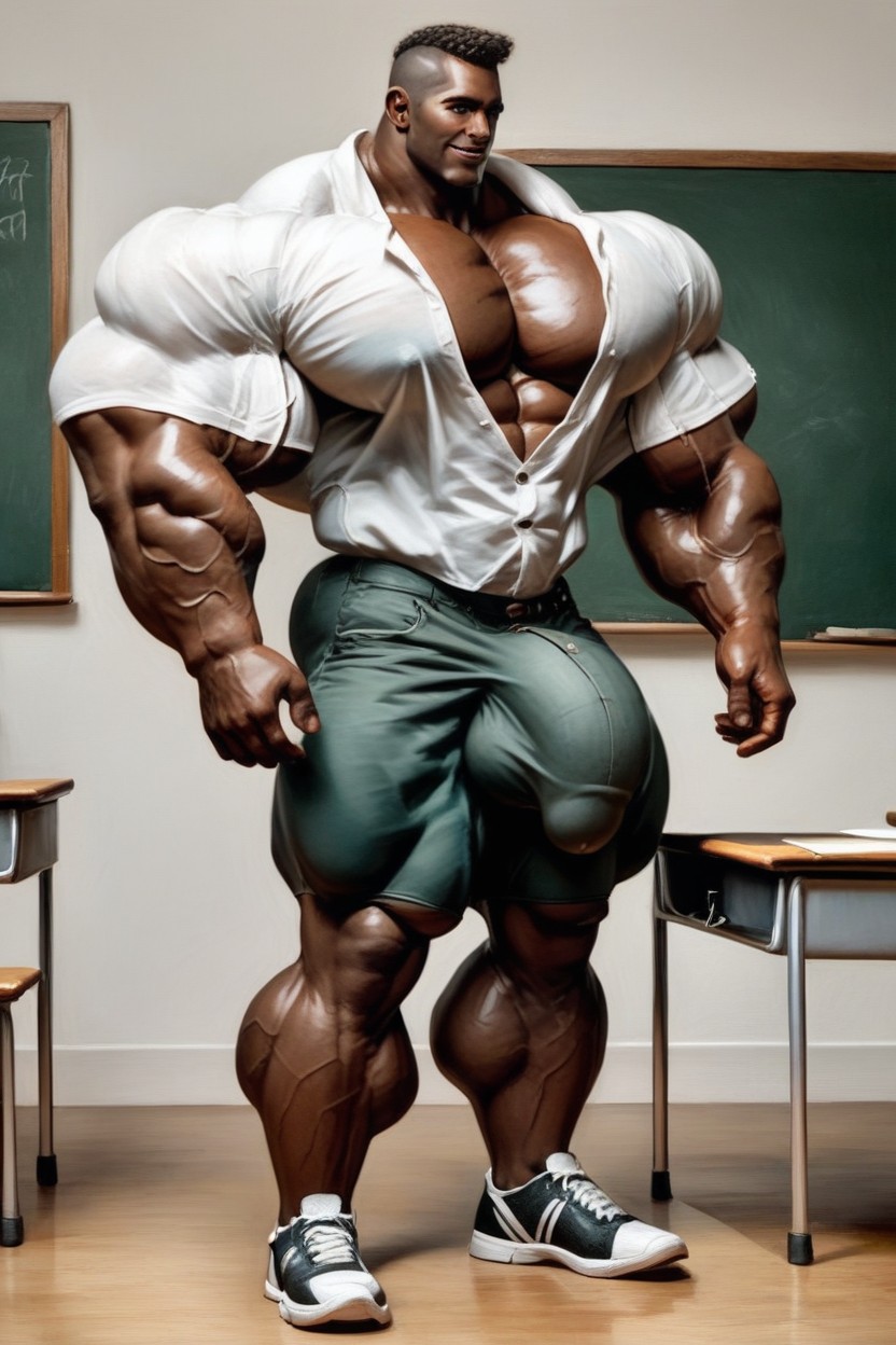 Muscular Legs, 18+, White Shirt AI Gay Porn