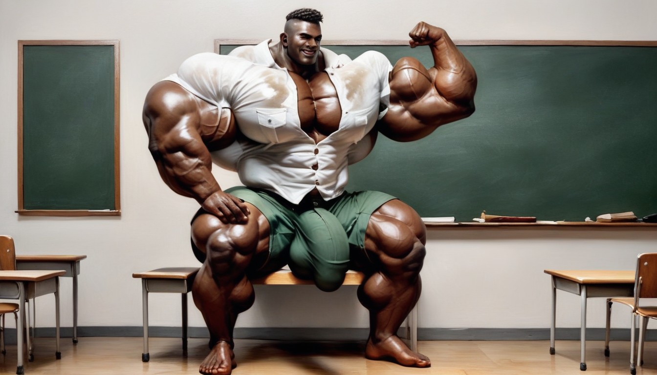 Unrealistically Gigantic Muscular Body, Massive Pecs, Flexing Massive Biceps Porno gay IA