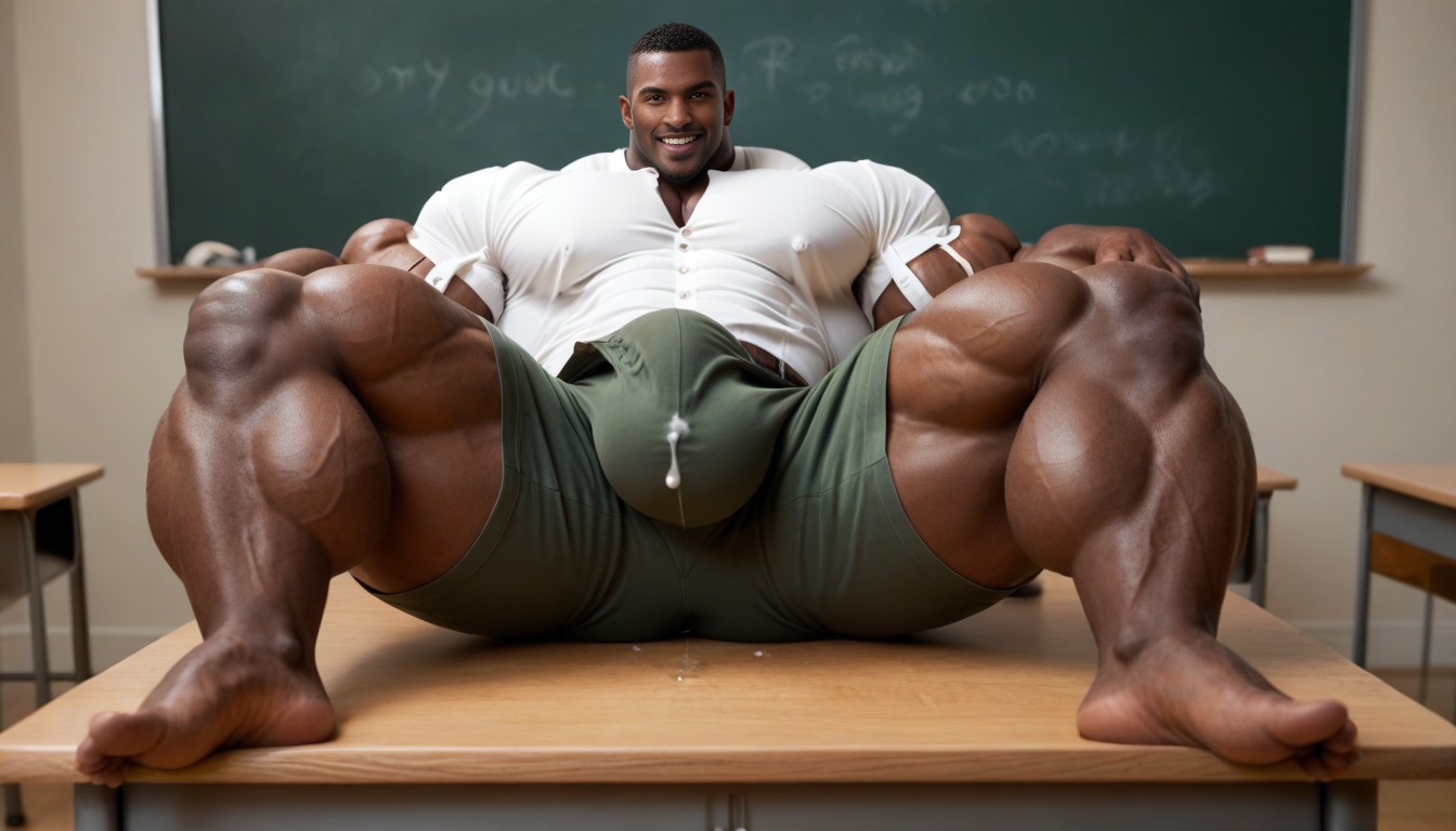 Gigantic Bodybuilder, African, Penis In Shorts AI Gay Porn