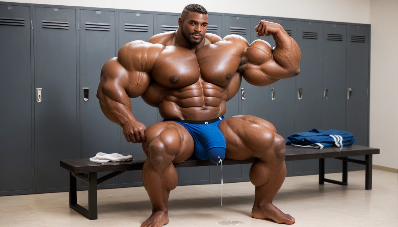 Extremely Huge Chest, Precum Flowing Down, Extreme Hyper Muscles AI Gay Porn
