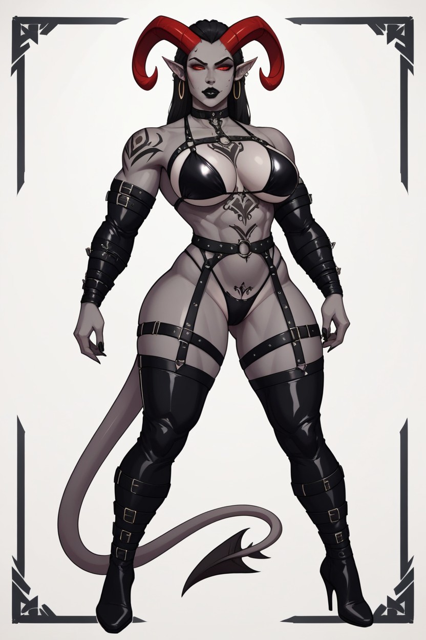 Inserts, Black Leather Bondage Belts Suit, Parting In The Middle Furry AI Porn
