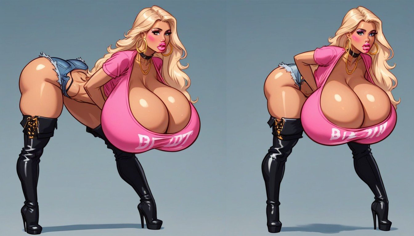 Bimbofication Porn, Bimbo Face, Extreme Breast Growth AI Porn