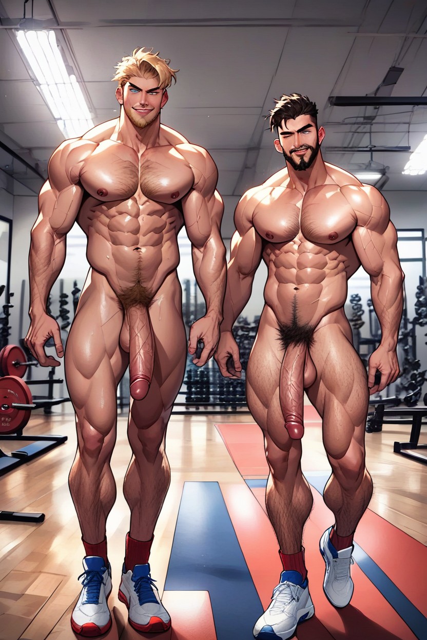 Hairy Arms, Handsome Face, 2 People AI Gay Porn