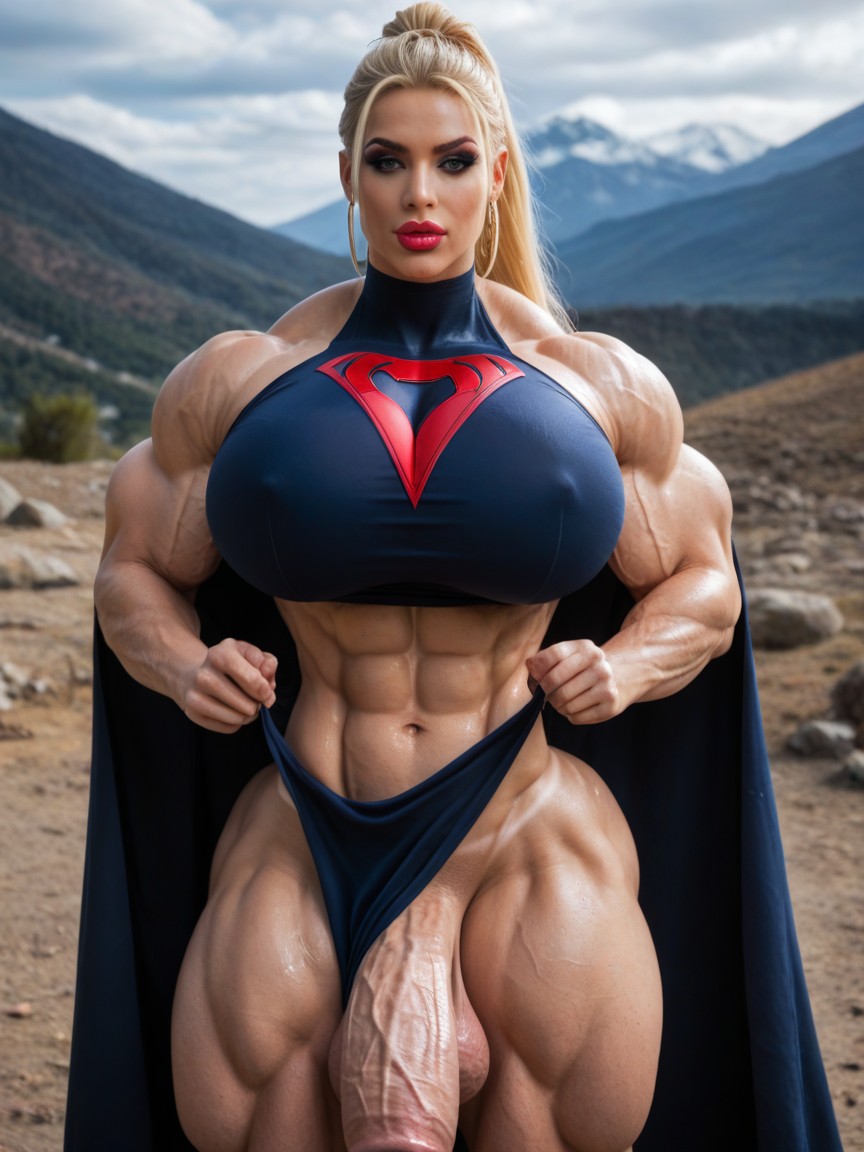 Thicc, Wide Shoulders, Toned Shemale AI Porn