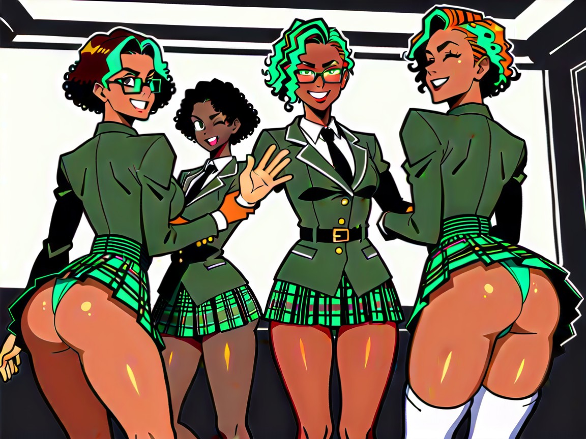 High White Socks With Green Stripes, Shoulders, Legs AI Porn