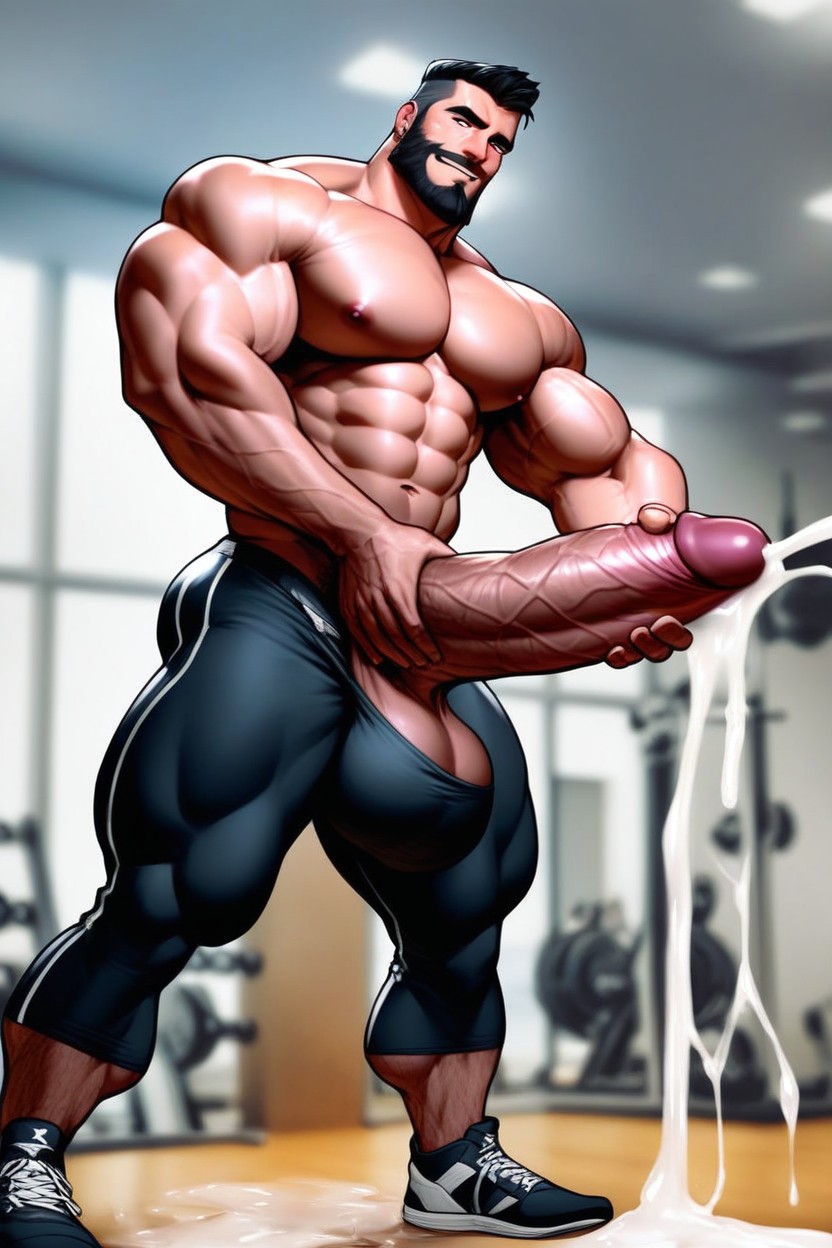 Bust Shot, Big Penis, Beard AI Gay Porn