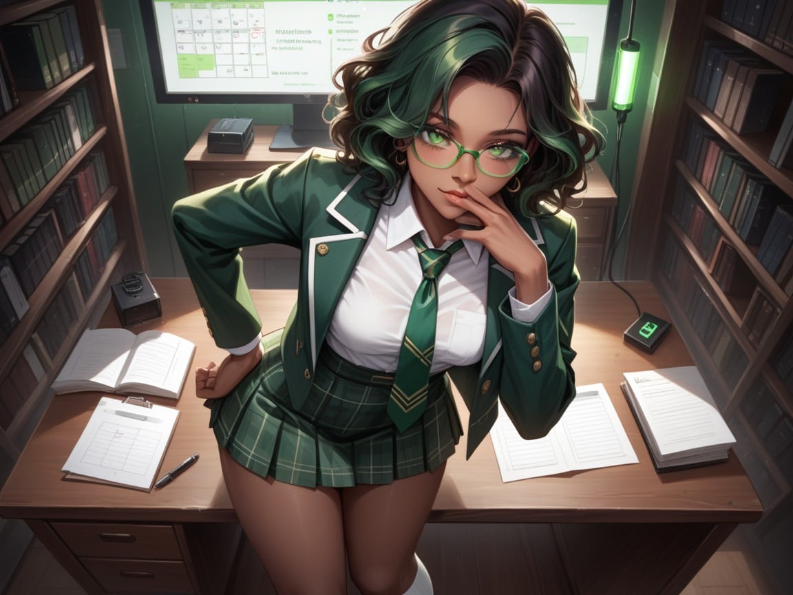 Study Room Background, Dark Brown Skin, Shoulders Hentai AI Porn