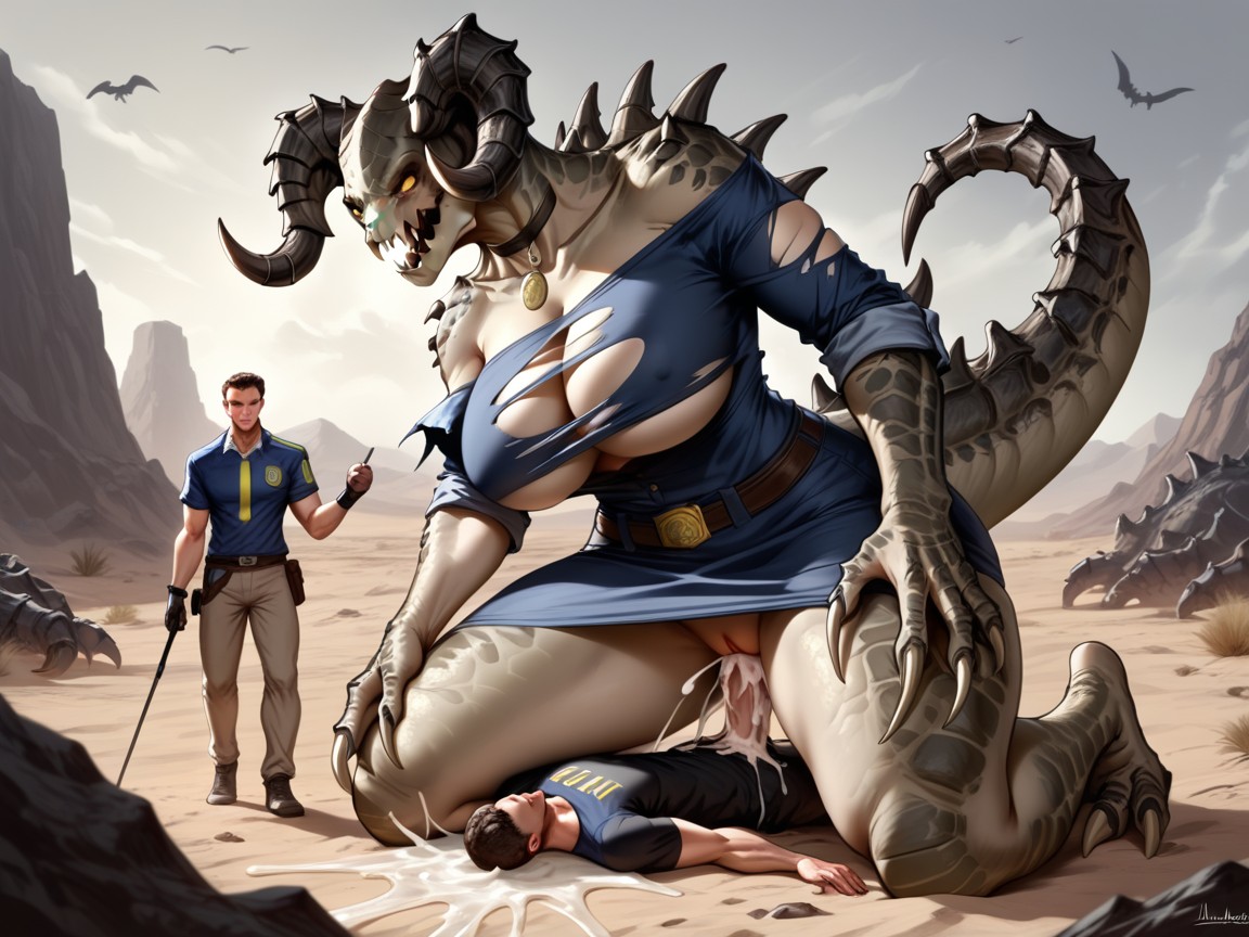 Gigantic, Male Vault Dweller, Breast Expansion Hentai AI Porn