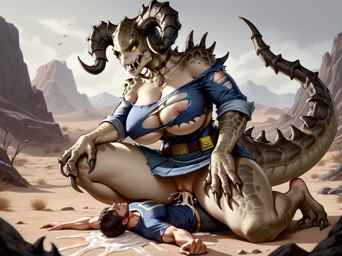 Female Clawed Feet, Side View, Human Male Hentai AI Porn