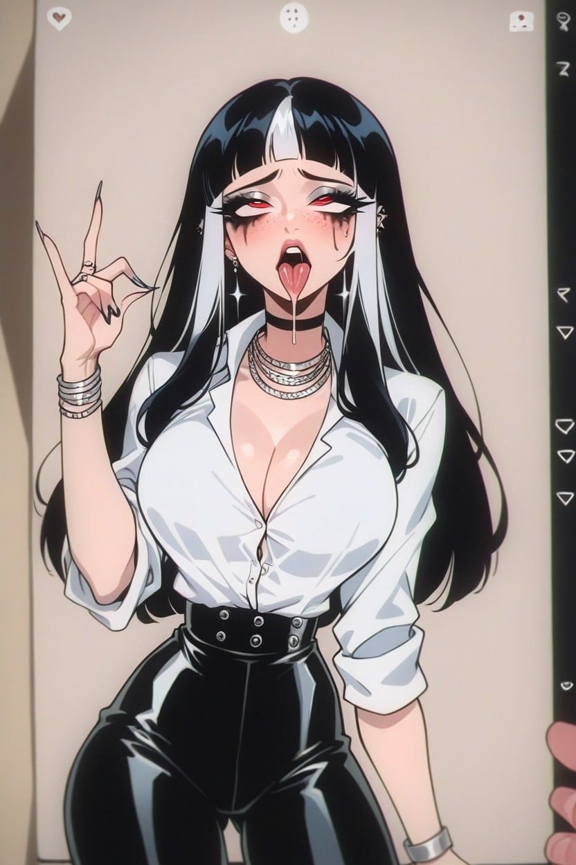 Instagram Model Body, Silver Bracelets, Cleavage Hentai AI Porn
