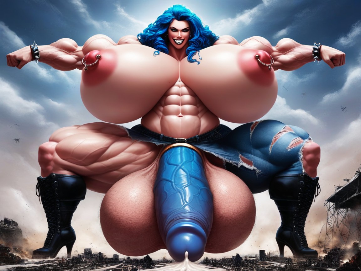 Massive Muscles, Hyper Balls, High Heels Porno shemale IA