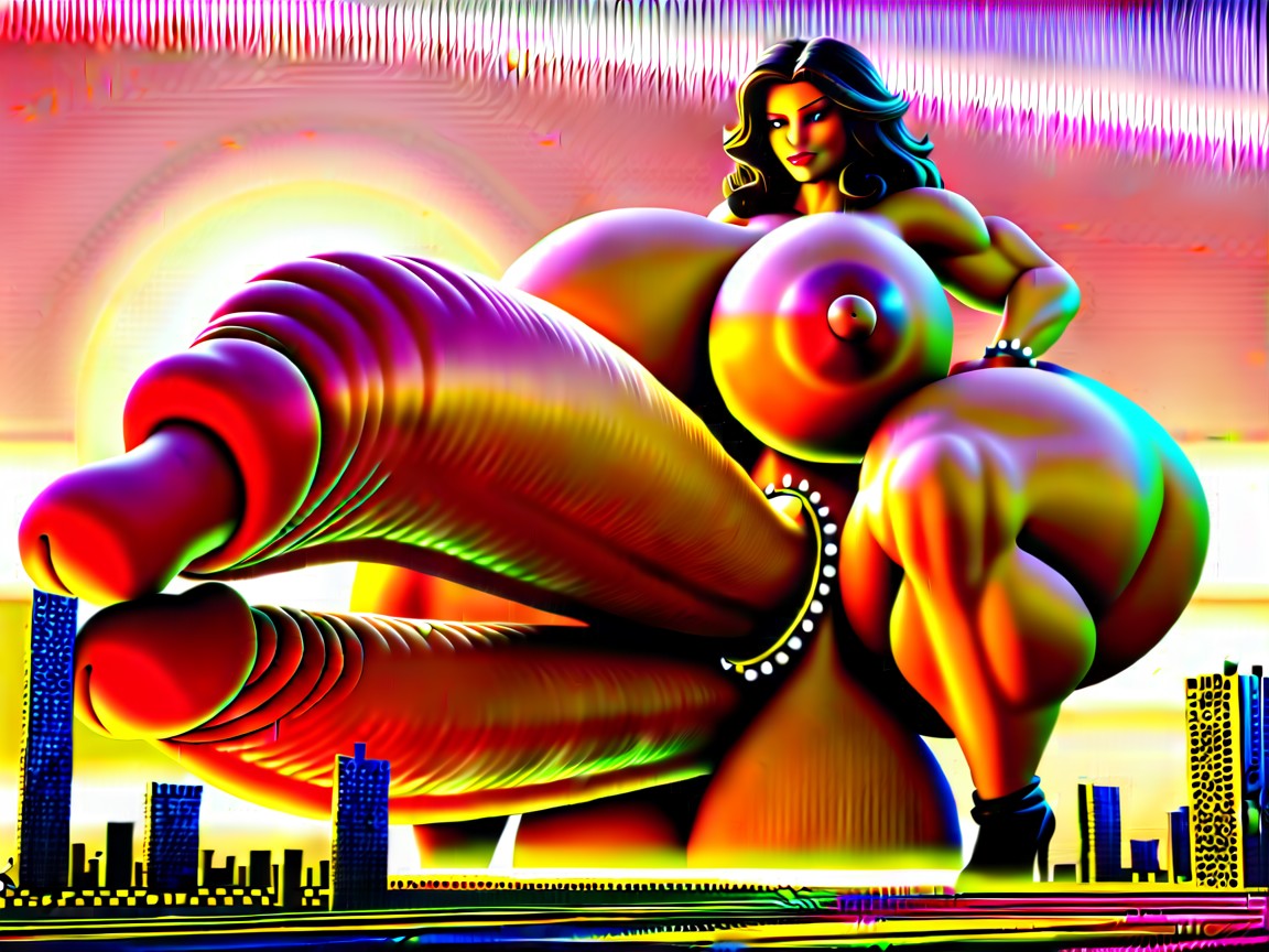 Massive Muscles, Gigantic Massive Futa Cock, Hyper Balls Porno shemale IA