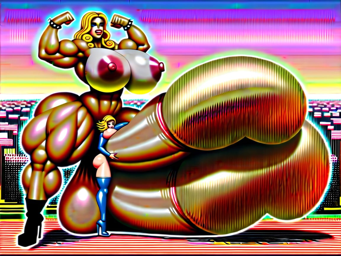 Woman Fucking The Side Of A Building With Her Cock, Breast Expansion, Pelo Rubio Porno shemale IA