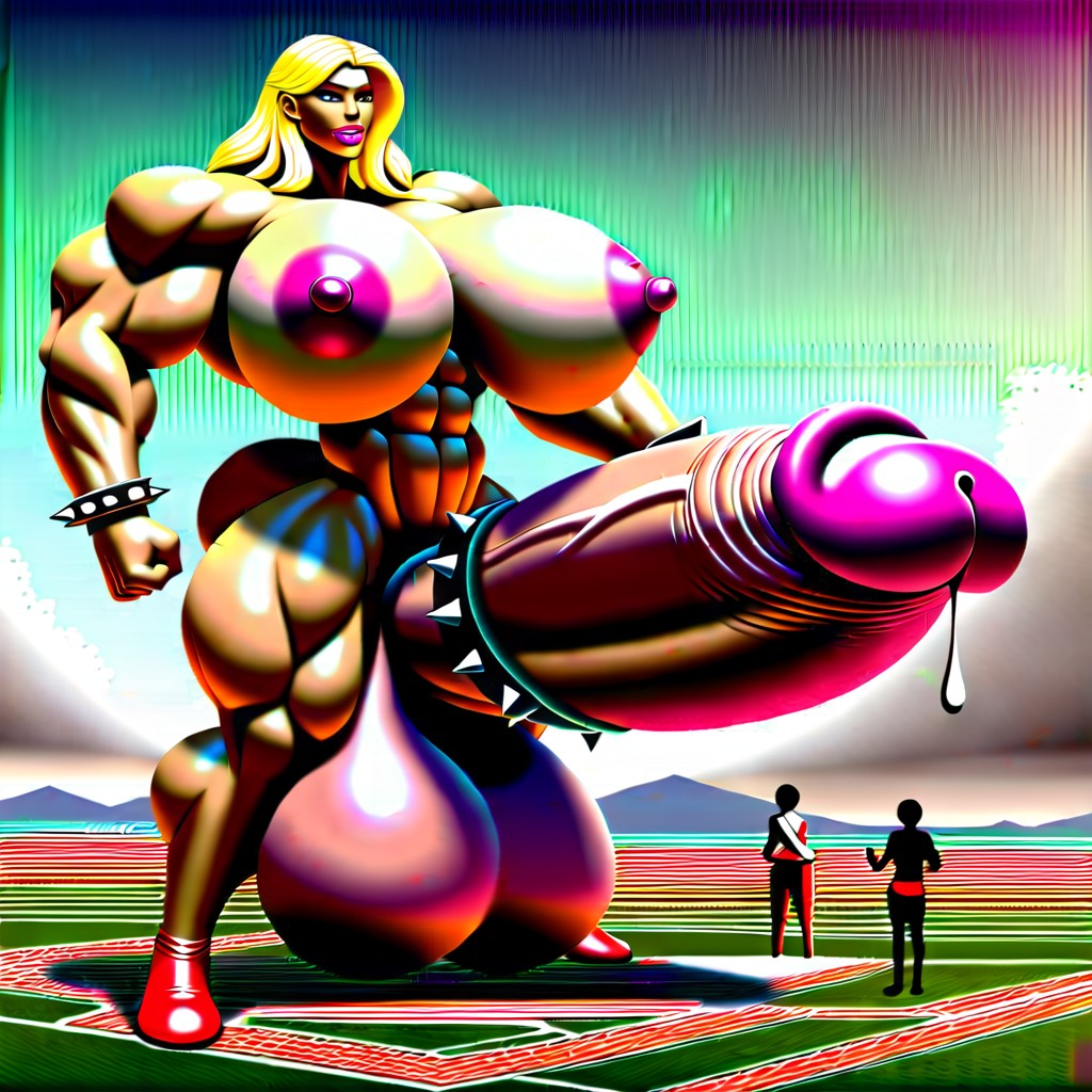 Holding Onto Sides Of A Building, Double Cocks, Double Cock Transfrau KI-Porno