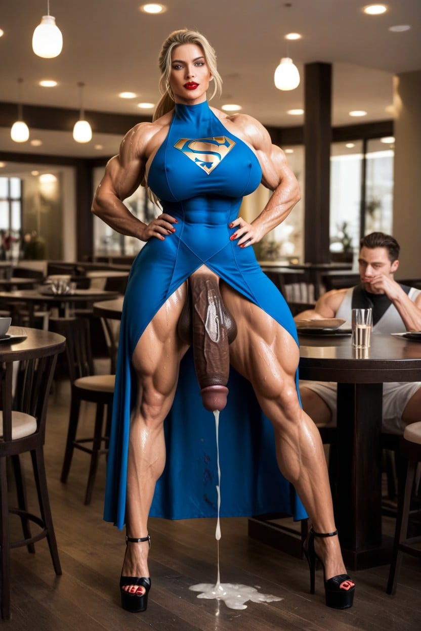 Exaggerated Big Butt, Seductive Pose, Corps Entier Porno IA transsexuelle