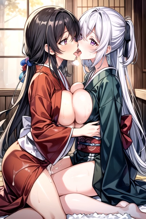 Sex, Grin, Cum On Breast AI Porn