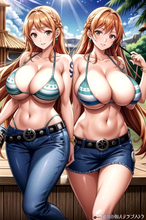Pubic Hair, Nami (one Piece), Split Screen Hentai AI Porn