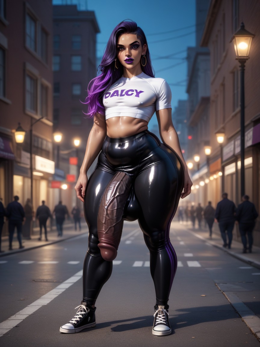 Purple Hair, Leggings, Soft Body AI Gay Porn