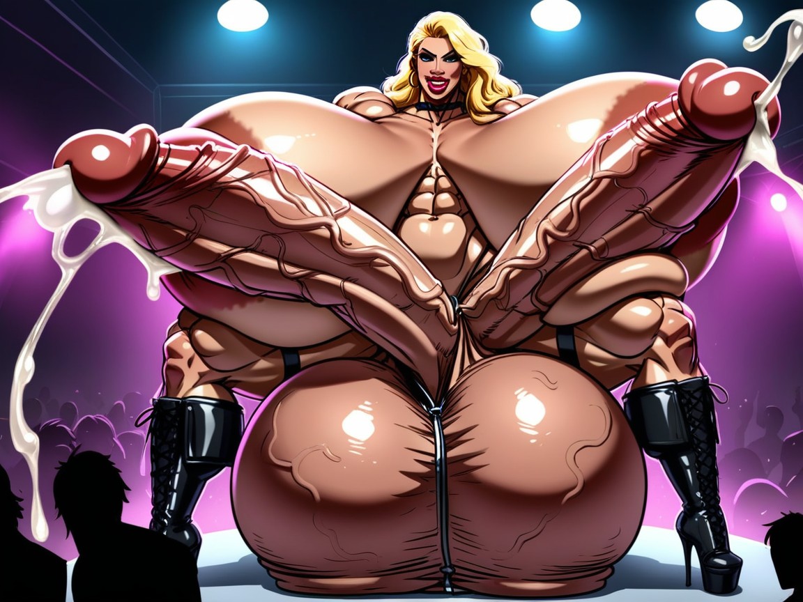 裸, Massive Cock, Futa On Female ニューハーフAIポルノ