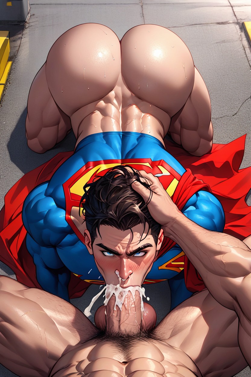 Muscular Ass Exposed, Head Down, Ass Up AI Gay Porn