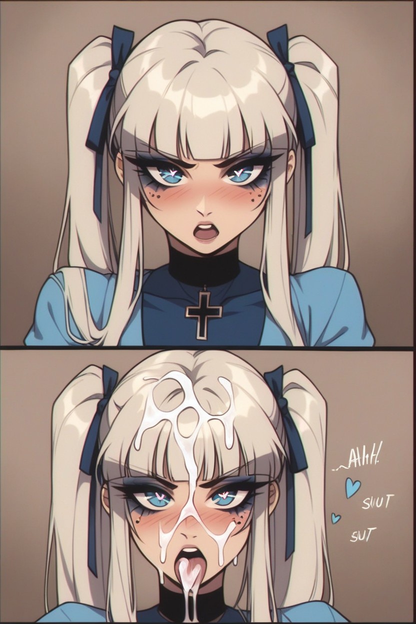 Orgasm, Blue Heart Eyes, Overload Messy Cumshot Hentai AI Porn