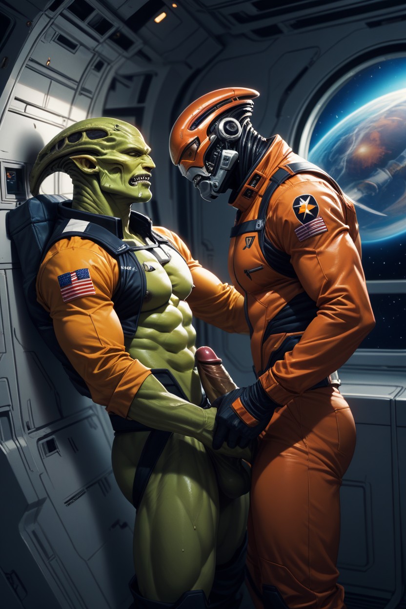 Alien Species Anally Penetrates A Human Male, Gay Sex, Space Ship AI Gay Porn