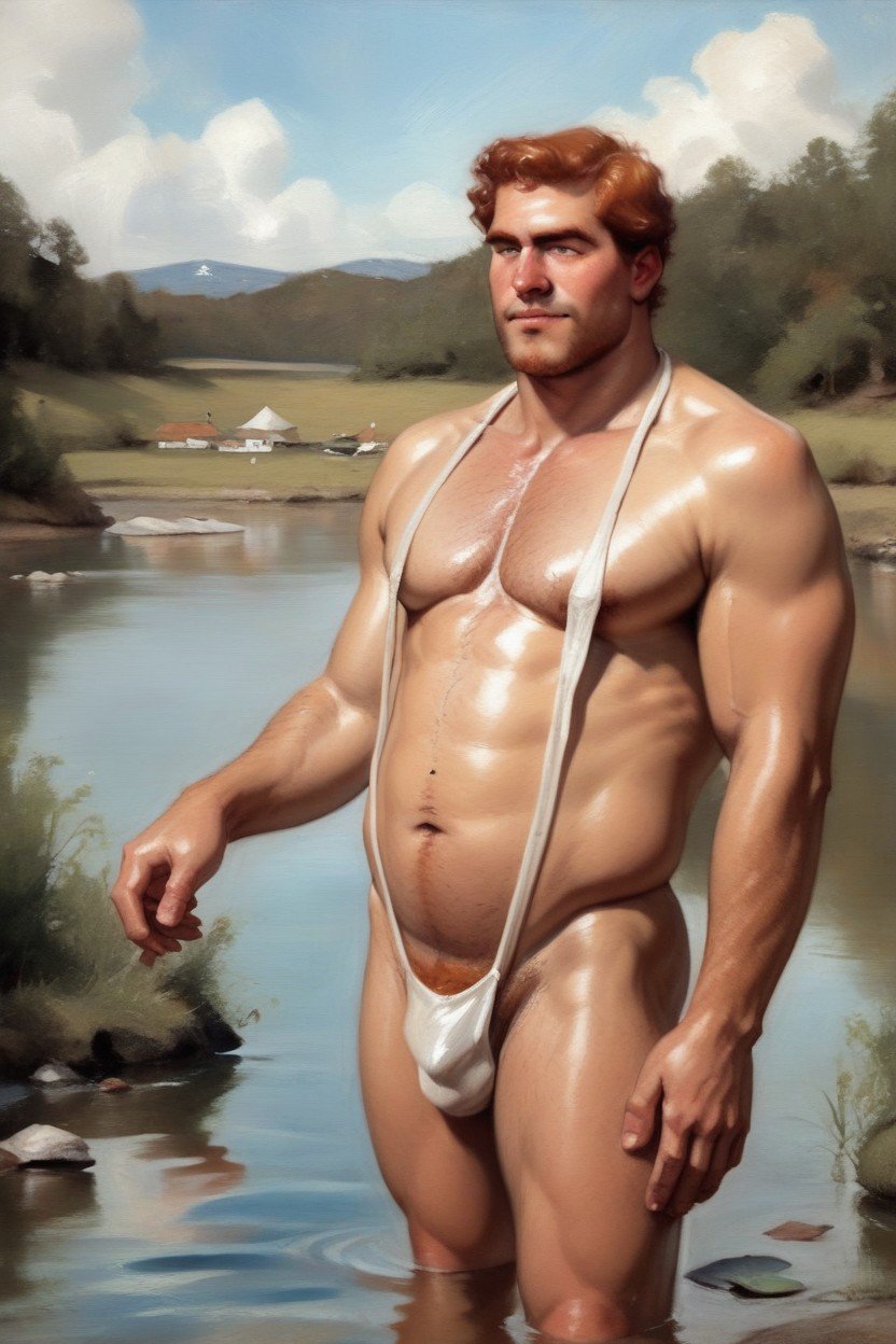 Chubby, Lake, Mature Face AI Gay Porn