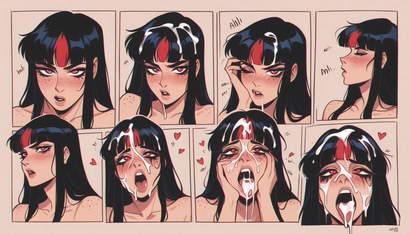 Cum Everywhere, Superfluous Dripping Facial, Choked Hentai AI Porn