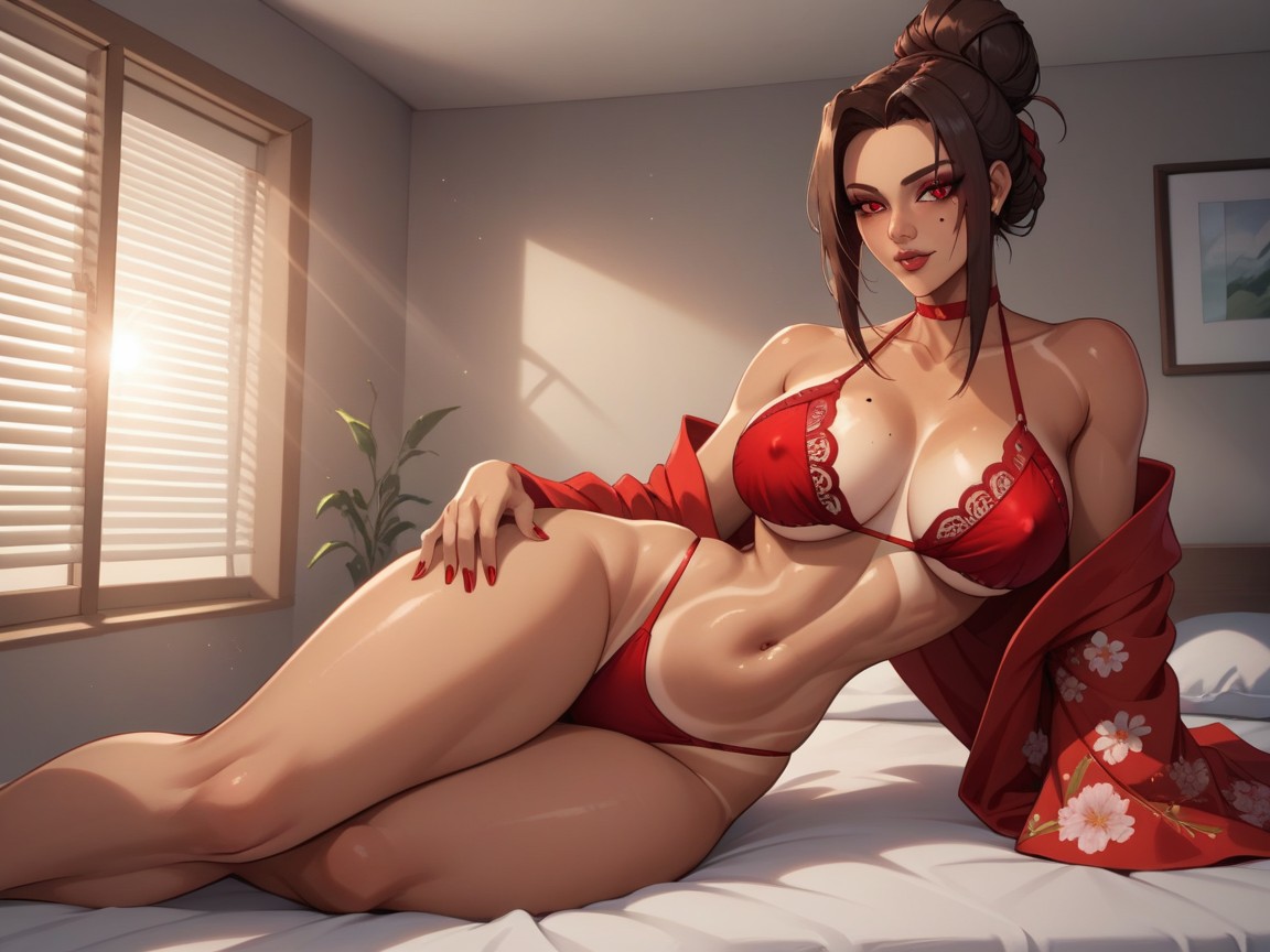 Wide Chest, Arms, Blinds On A Window Hentai AI Porn