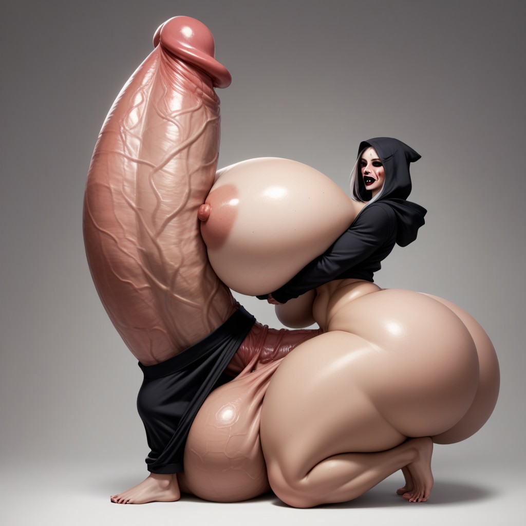 Hoodie, Loose Sweatpants, Bulge Фурри AI порно.