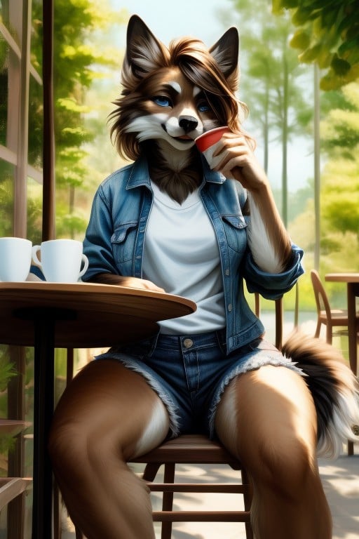 Cute, Cafe, Wide Angle Furry AI Porn