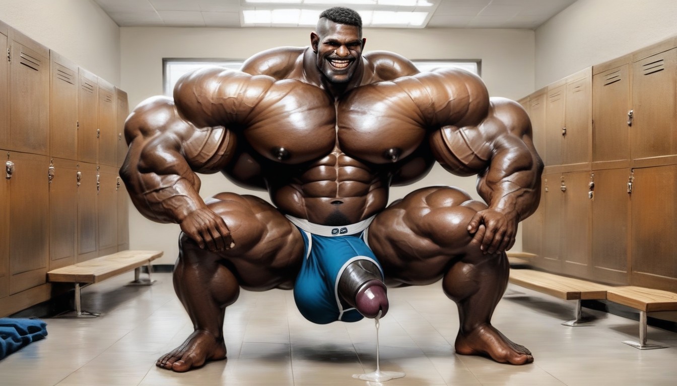 Hyper Muscle, 1 Person, Cock Inside Briefs AI Gay Porn