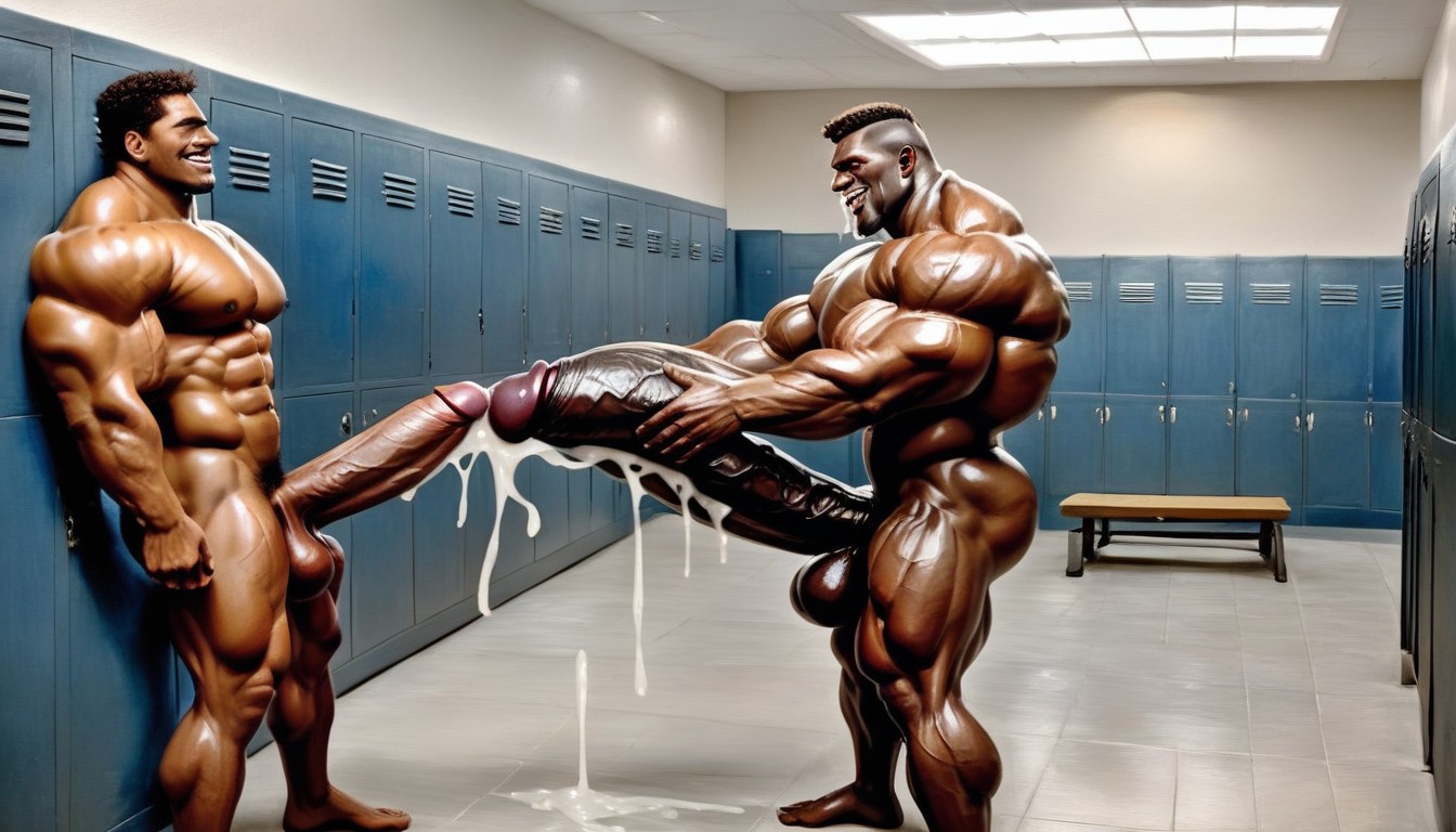 Naked, Erect Cock Bulging, Full Body AI Gay Porn