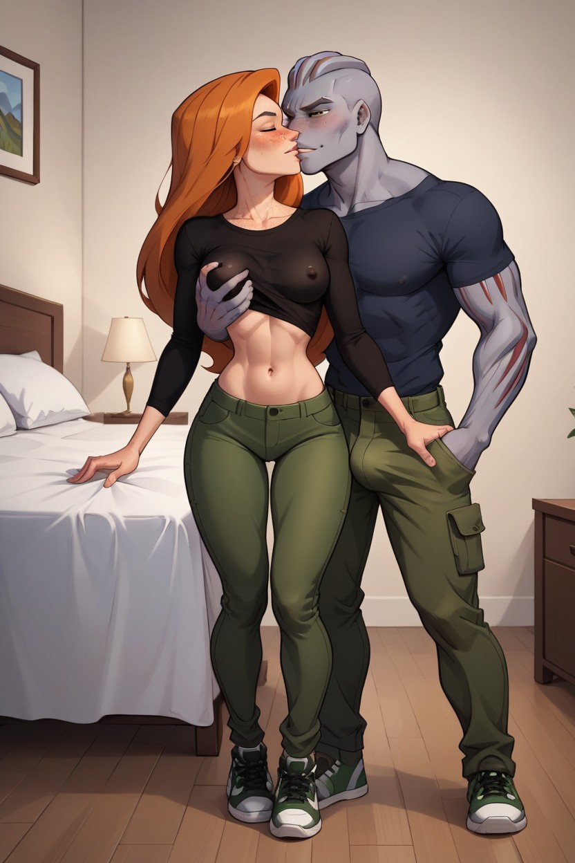 Horny, Black Shirt, Ginger AI Porn