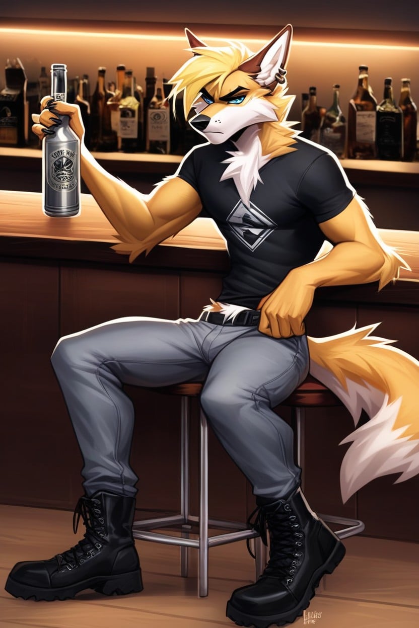 Ft Coyote, Speaking, Black Leather Hiking Boots Porno IA Furry