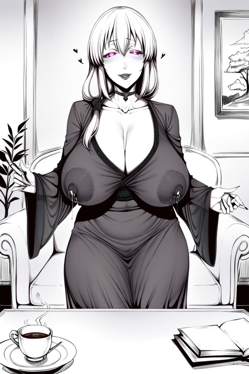 Huge Nipples, Living Room, Eye Shadow Hentai AI Porn