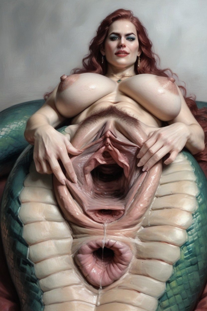 Huge Labia, Visible Cervix, Lamia Body Asian AI Porn