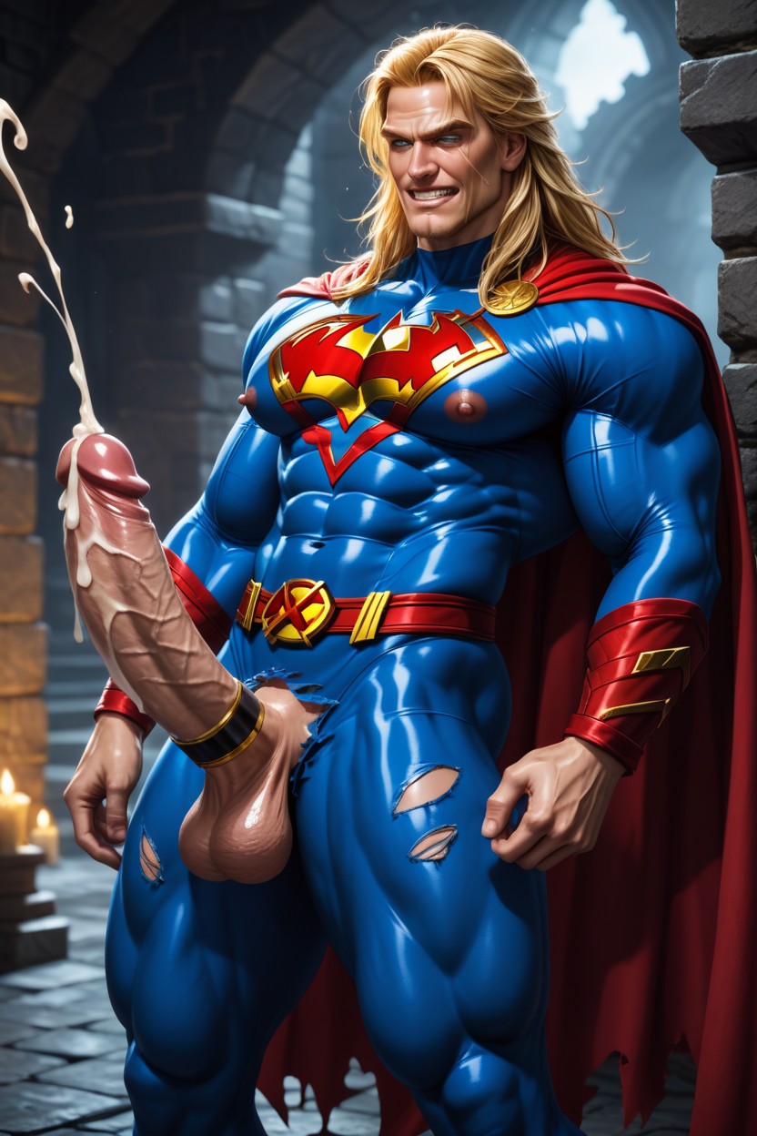 Dungeon, Enormous Dildo, Angry AI Gay Porn